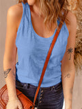 Scoop Neck Basic Solid Tank Top