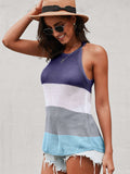 Color Block Striped Knit Tank Top