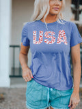 USA Leopard Print T-Shirt graphic tee