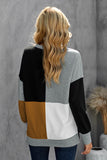 Color Block Round Neck Long Sleeves Pullover Sweatshirt