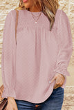 Swiss Dot Smocked Long Sleeve Top