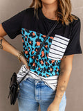 Leopard Striped Pocket T-shirt