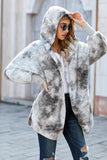 Soft Fleece Hooded Open Front Coat