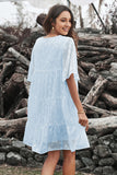 V Neck Tiered Babydoll Lace Dress