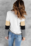 Stylish Colorblock Splicing Stripes Top