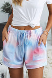 Print Drawstring Casual Elastic Waist Pocketed Shorts