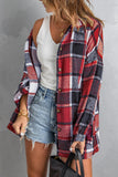 Plaid Print Buttoned Shirt Jacket