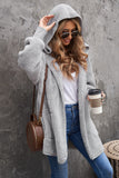 Soft Fleece Hooded Open Front Coat