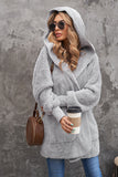Soft Fleece Hooded Open Front Coat