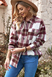 Plaid Print Pocket Women Shacket