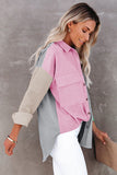 Color Block Button Shirt with Pocket