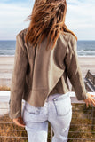 Zipped Notch Collar Short Jacket