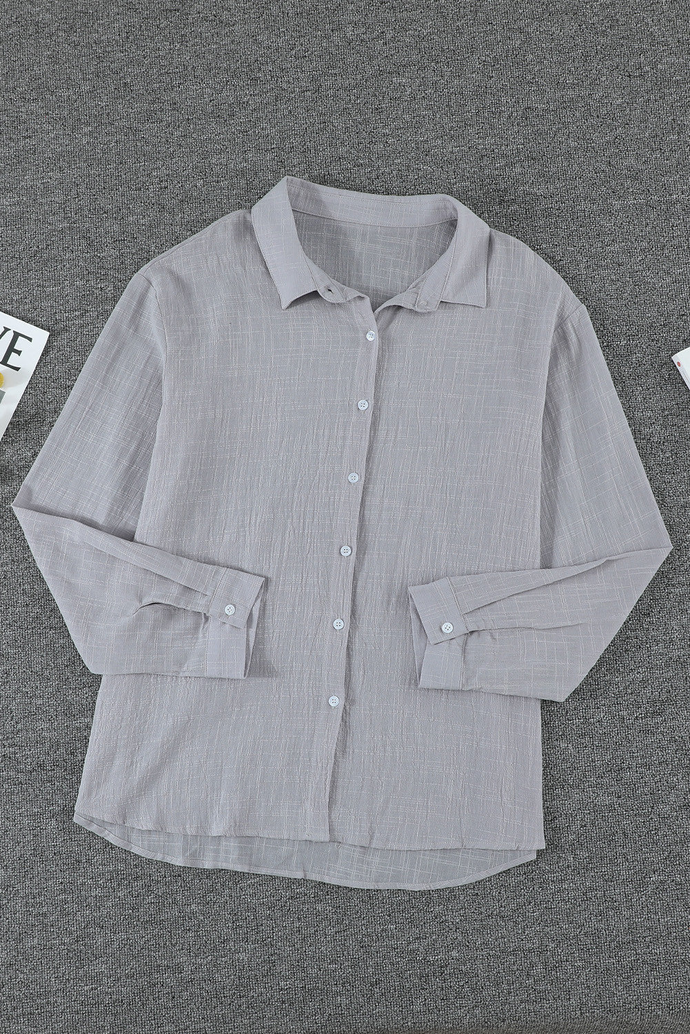 Textured Solid Color Basic Shirt