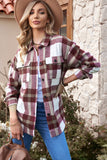Plaid Print Pocket Women Shacket