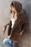 Soft Fleece Hooded Open Front Coat