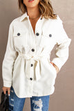 Lapel Button-Down Coat with Chest Pockets