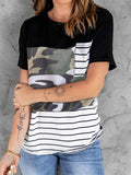 Leopard Striped Pocket T-shirt