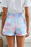 Print Drawstring Casual Elastic Waist Pocketed Shorts