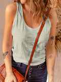 Scoop Neck Basic Solid Tank Top