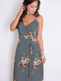 Sexy Floral Wrap Maxi Dress With Slit