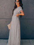 Fill Your Heart Lace Maxi Dress Short Sleeve