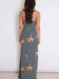 Sexy Floral Wrap Maxi Dress With Slit