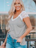Lace Knit Cap Sleeve Top