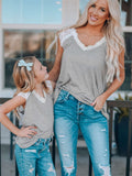 Lace Knit Cap Sleeve Top
