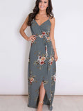 Sexy Floral Wrap Maxi Dress With Slit