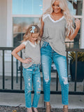 Lace Knit Cap Sleeve Top