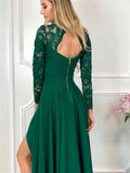 V-neck Lace Backless High and Low Hem Evening Dress
