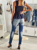 Sexy Ruffles Floral Smock Tank Top