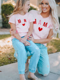 Letters Print Mom Tee Short Sleeve