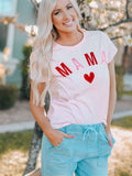 Letters Print Mom Tee Short Sleeve