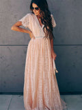 Fill Your Heart Lace Maxi Dress Short Sleeve