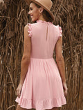 Pocketed Ruffle Babydoll Short Mini Dress