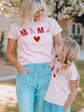 Letters Print Mom Tee Short Sleeve