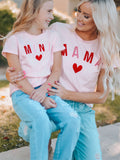 Letters Print Mom Tee Short Sleeve