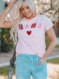 Letters Print Mom Tee Short Sleeve