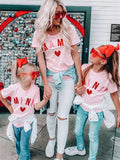 Letters Print Mom Tee Short Sleeve