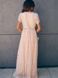 Fill Your Heart Lace Maxi Dress Short Sleeve