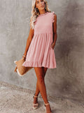 Pocketed Ruffle Babydoll Short Mini Dress