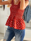 Sexy Ruffles Floral Smock Tank Top