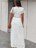 Fill Your Heart Lace Maxi Dress Short Sleeve