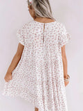 Leopard Ruffled Sleeve Shift Mini Dress