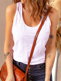 Scoop Neck Basic Solid Tank Top
