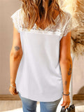 Lace Knit Cap Sleeve Top