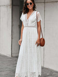 Fill Your Heart Lace Maxi Dress Short Sleeve