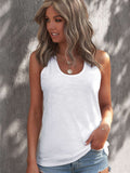 Scoop Neck Basic Solid Tank Top